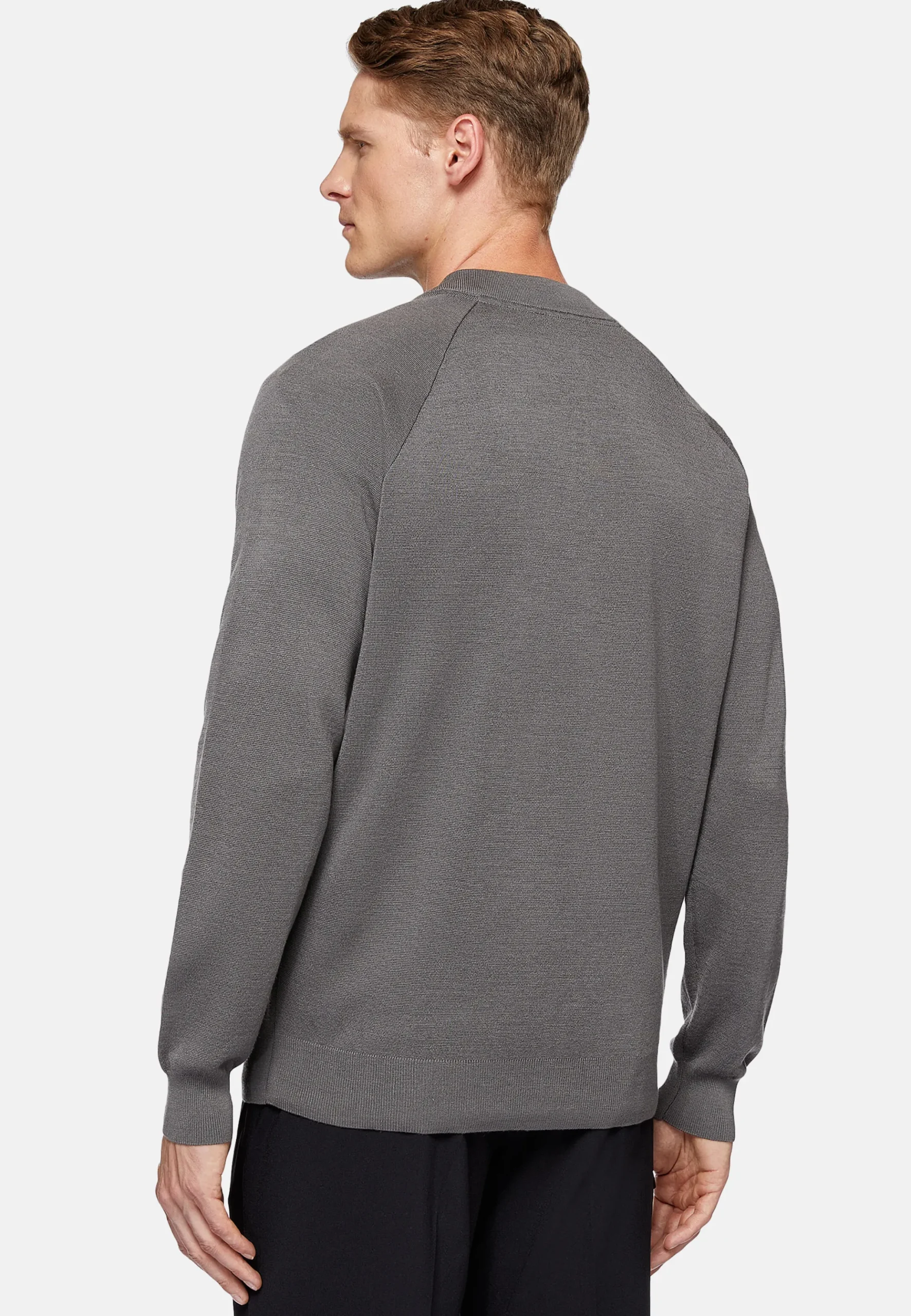 Bomber Tech Gris Foncé En Maille De Laine Mérinos