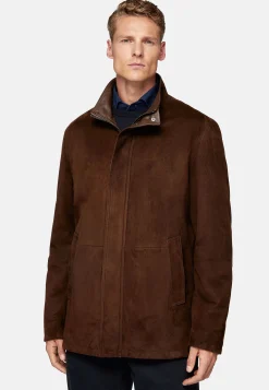Caban Matelassé En Daim Véritable