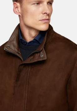 Caban Matelassé En Daim Véritable