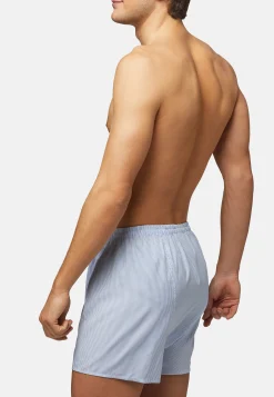 Caleçon À Rayures Bleues En Coton