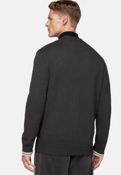 Cardigan Anthracite En Laine De Coton Bio