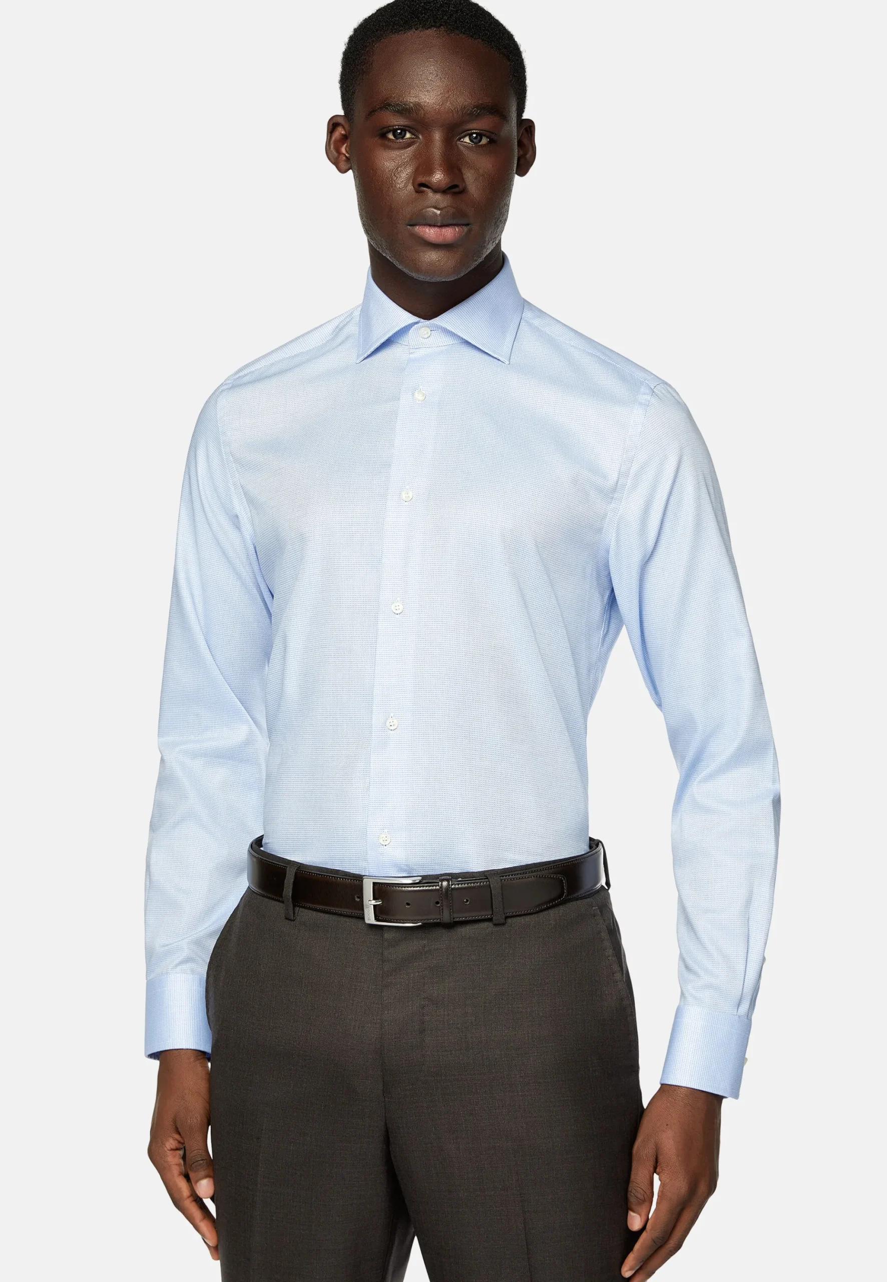Chemise à Micromotif En Coton Slim Fit