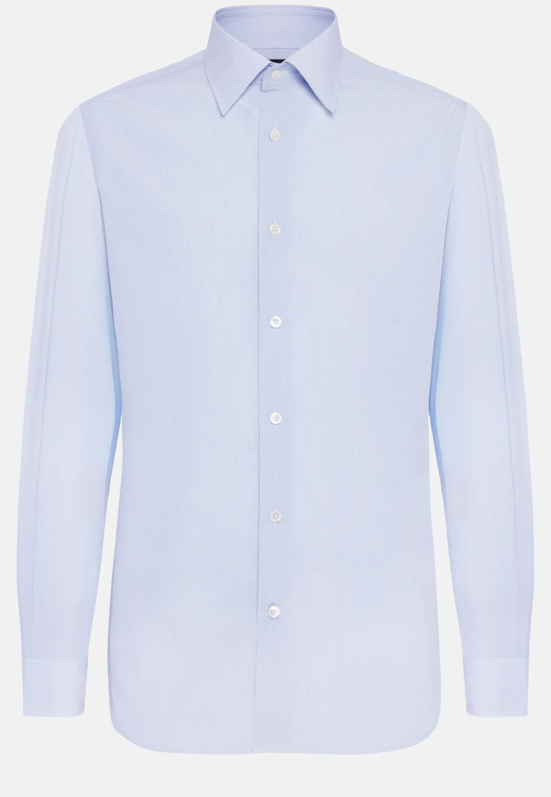 Chemise À Rayures Bleu Clair En Coton Regular Fit