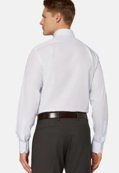 Chemise À Rayures Bleu Clair En Coton Regular Fit