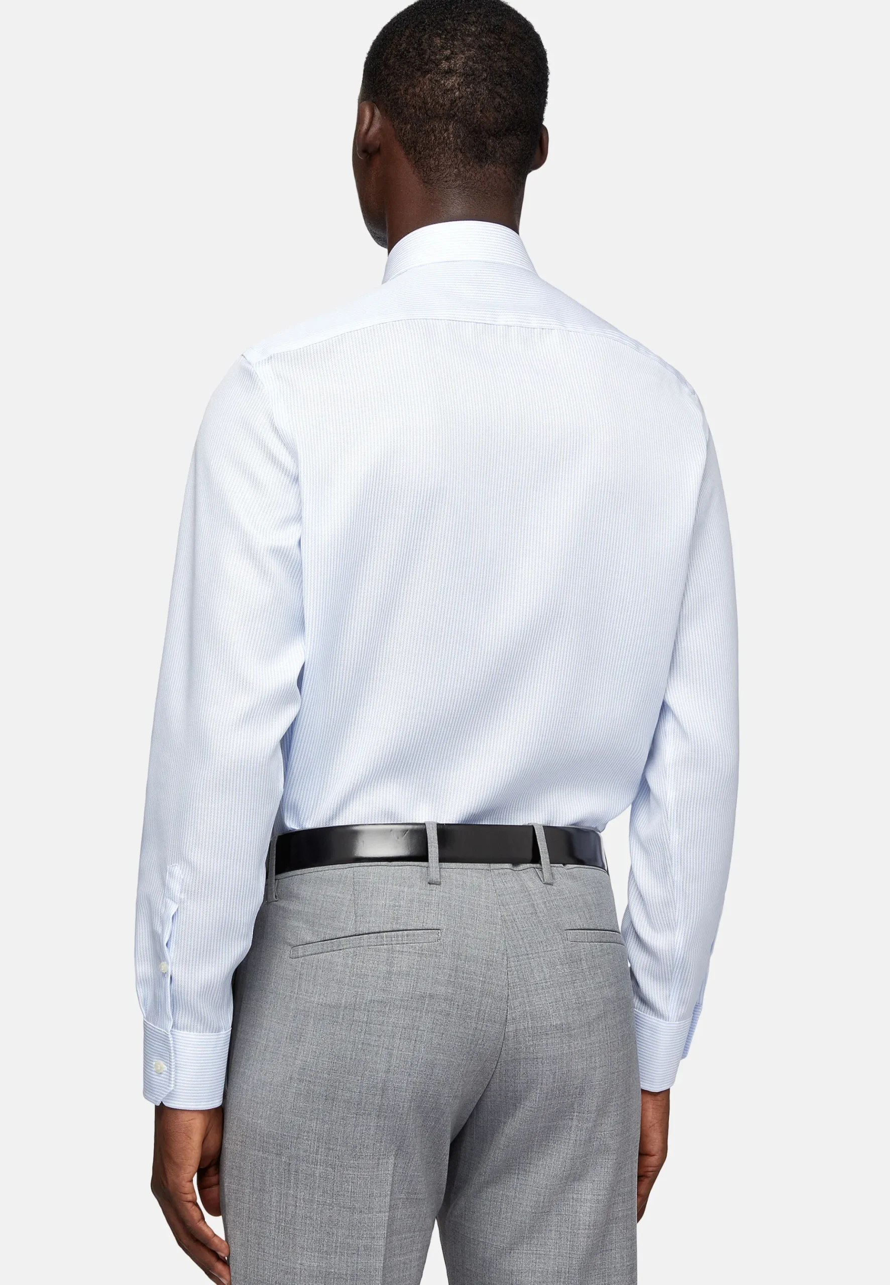 Chemise À Rayures En Coton Dobby Slim Fit