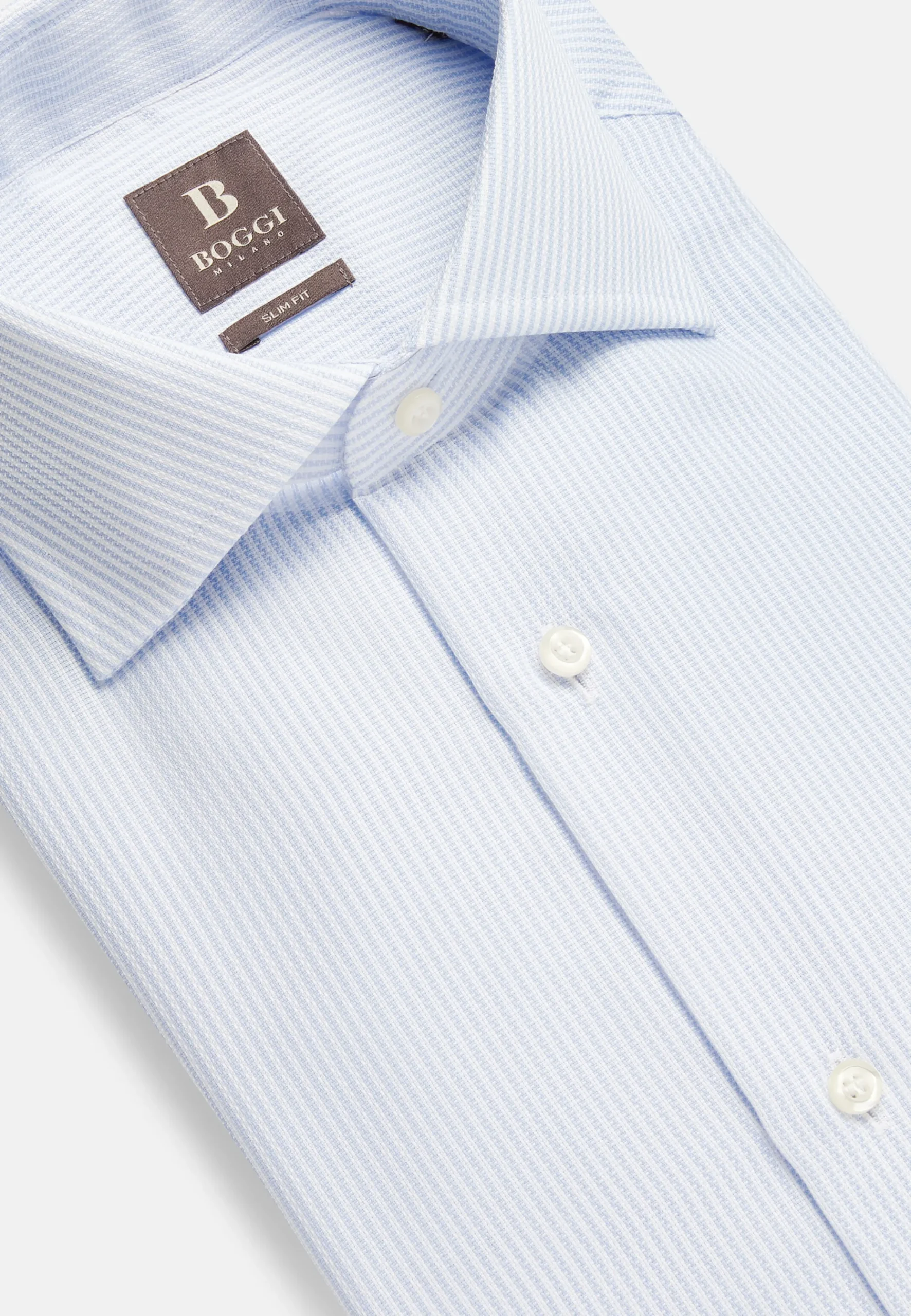 Chemise À Rayures En Coton Dobby Slim Fit