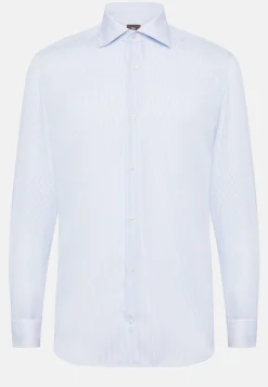 Chemise À Rayures En Coton Dobby Slim Fit