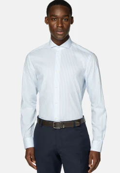 Chemise À Rayures En Coton Dobby Slim Fit