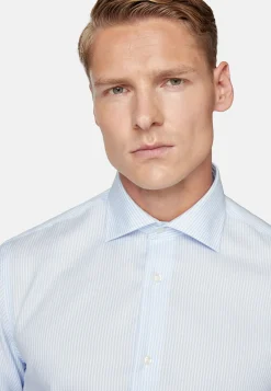 Chemise À Rayures En Sergé De Coton Slim Fit