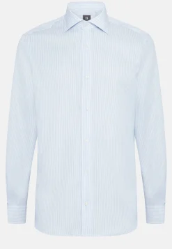 Chemise À Rayures En Sergé De Coton Slim Fit