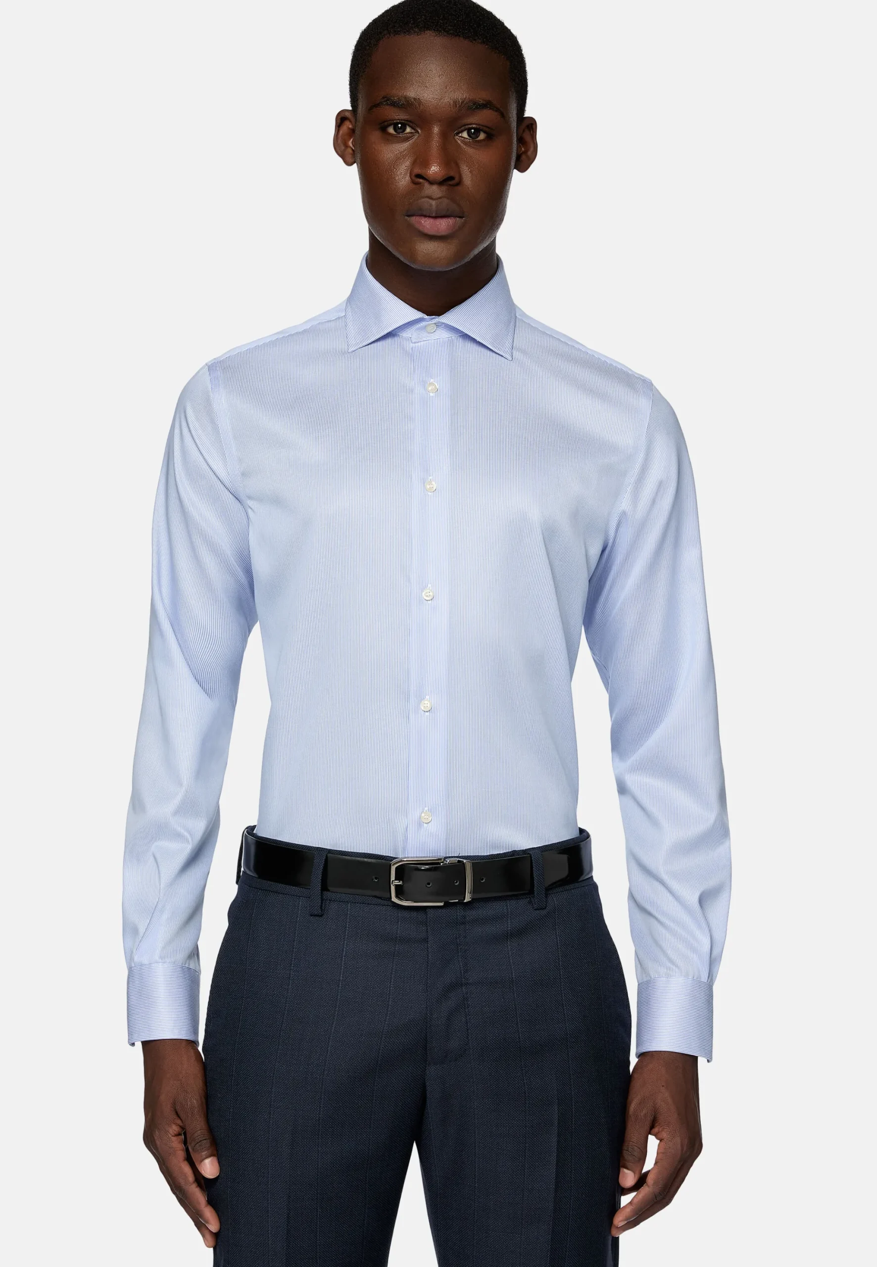 Chemise À Rayures En Sergé De Coton Regular Fit