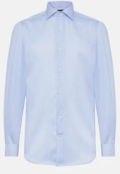 Chemise À Rayures En Sergé De Coton Regular Fit