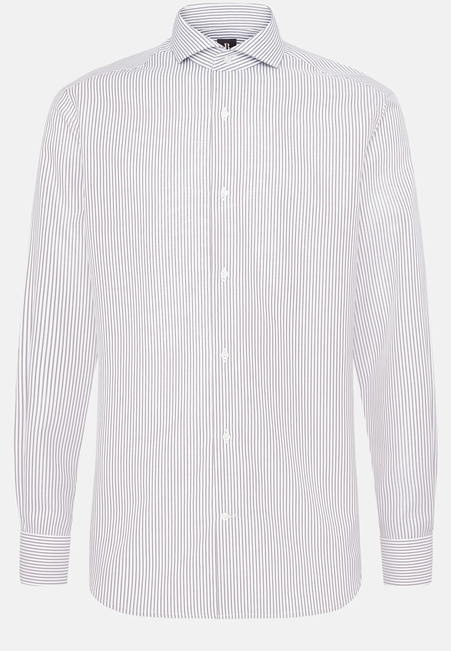 Chemise À Rayures En Sergé De Coton Slim Fit