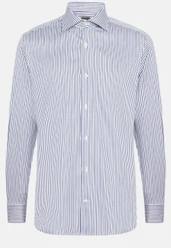 Chemise À Rayures En Sergé De Coton Slim Fit