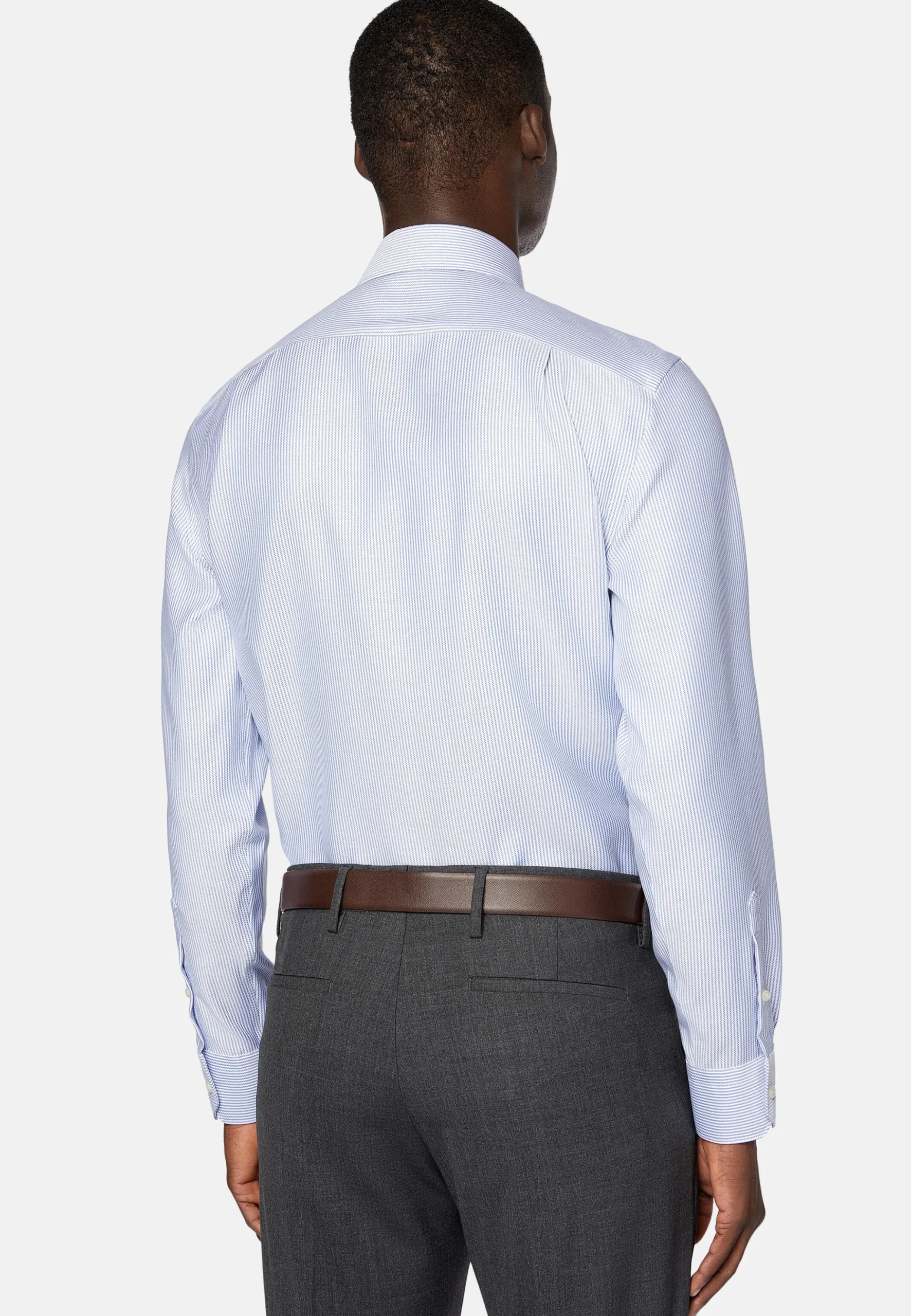 Chemise À Rayures En Sergé De Coton Regular Fit