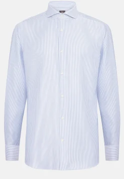 Chemise À Rayures En Sergé De Coton Regular Fit