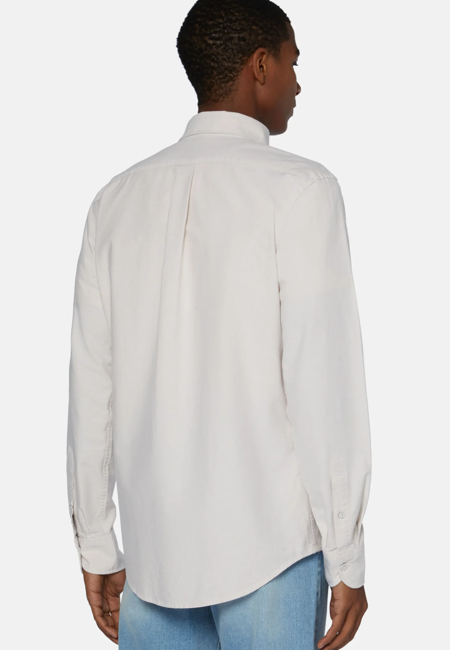 Chemise Beige En Coton Oxford Bio Coupe Droite
