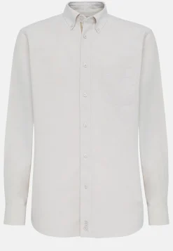 Chemise Beige En Coton Oxford Bio Coupe Droite