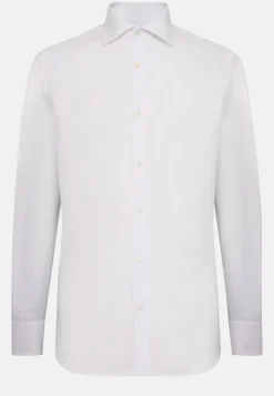 Chemise Blanche En Coton Dobby Regular Fit