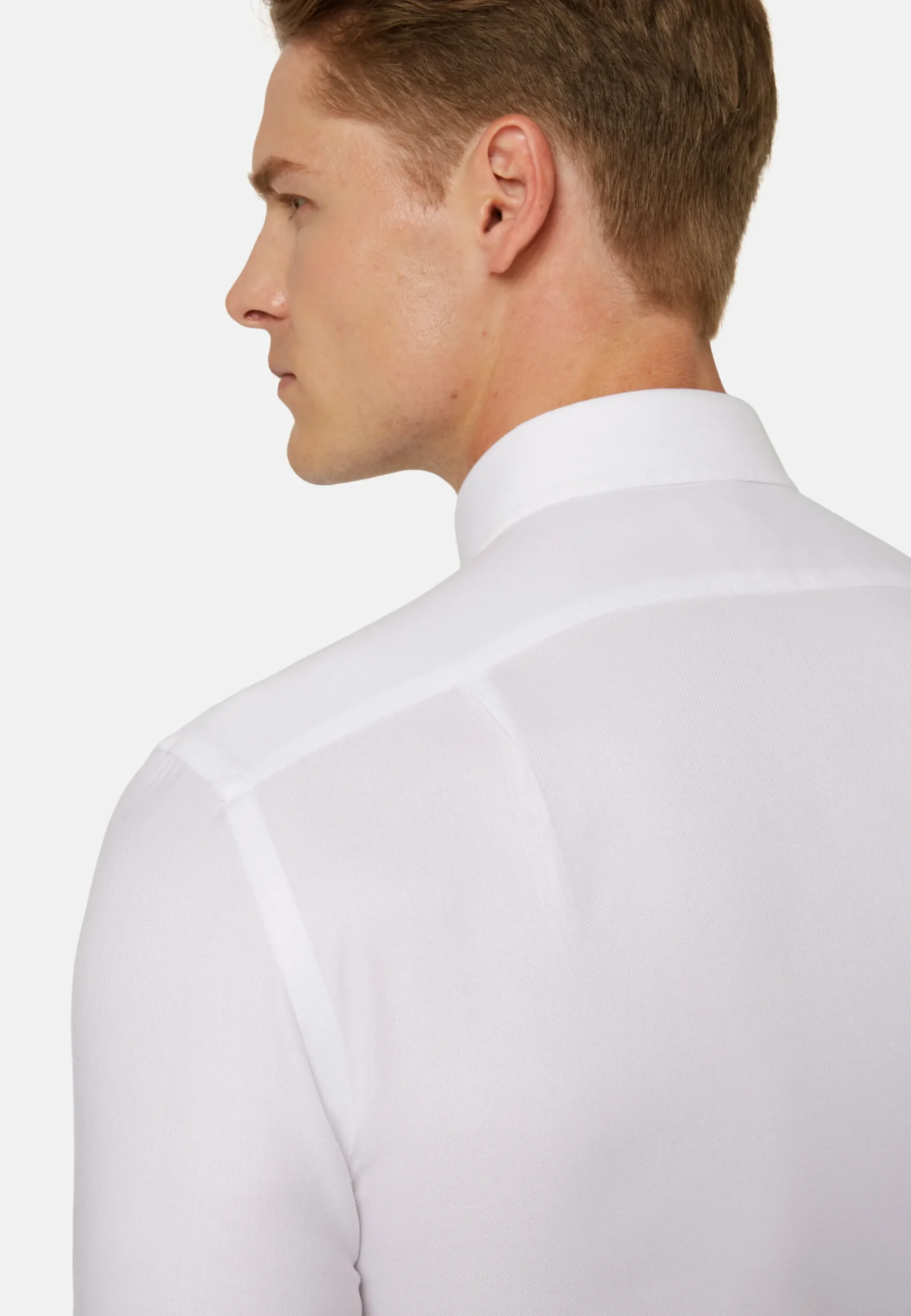 Chemise Blanche En Coton Dobby Regular Fit