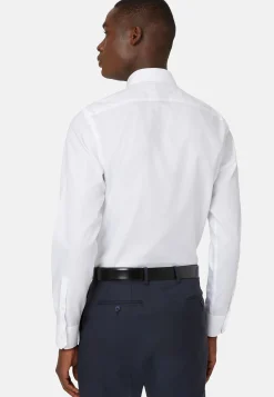 Chemise Blanche En Sergé De Coton Slim Fit