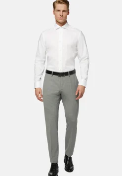 Chemise Blanche Pin Point En Coton Slim Fit