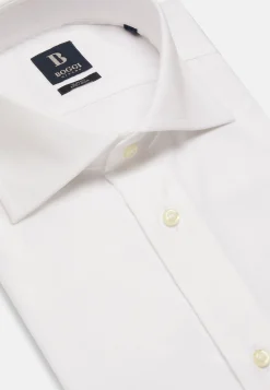 Chemise Blanche Pin Point En Coton Slim Fit