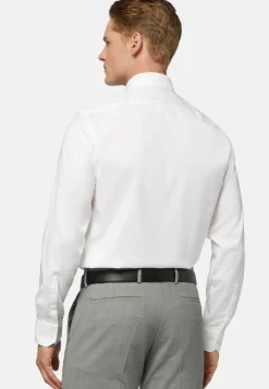Chemise Blanche Pin Point En Coton Slim Fit
