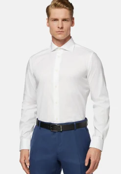 Chemise Blanche Pin Point En Coton Regular Fit