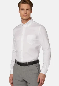 Chemise Blanche Pin Point En Coton Regular Fit