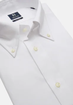 Chemise Blanche Pin Point En Coton Regular Fit