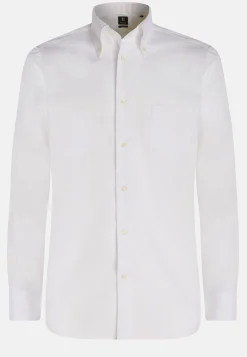 Chemise Blanche Pin Point En Coton Regular Fit