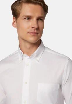 Chemise Blanche Pin Point En Coton Regular Fit