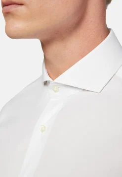 Chemise Blanche Pin Point En Coton Slim Fit