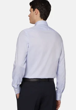 Chemise Bleu Clair En Coton Dobby Slim Fit