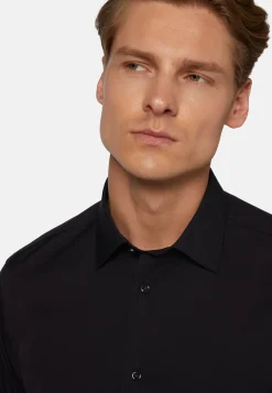 Chemise Bleu Marine En Coton Extensible Slim Fit