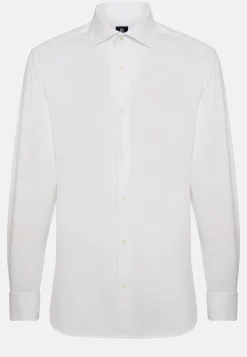 Chemise Bleue Pin Point En Coton Slim Fit