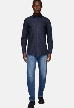 Chemise En Flanelle De Coton Tencel Regular Fit