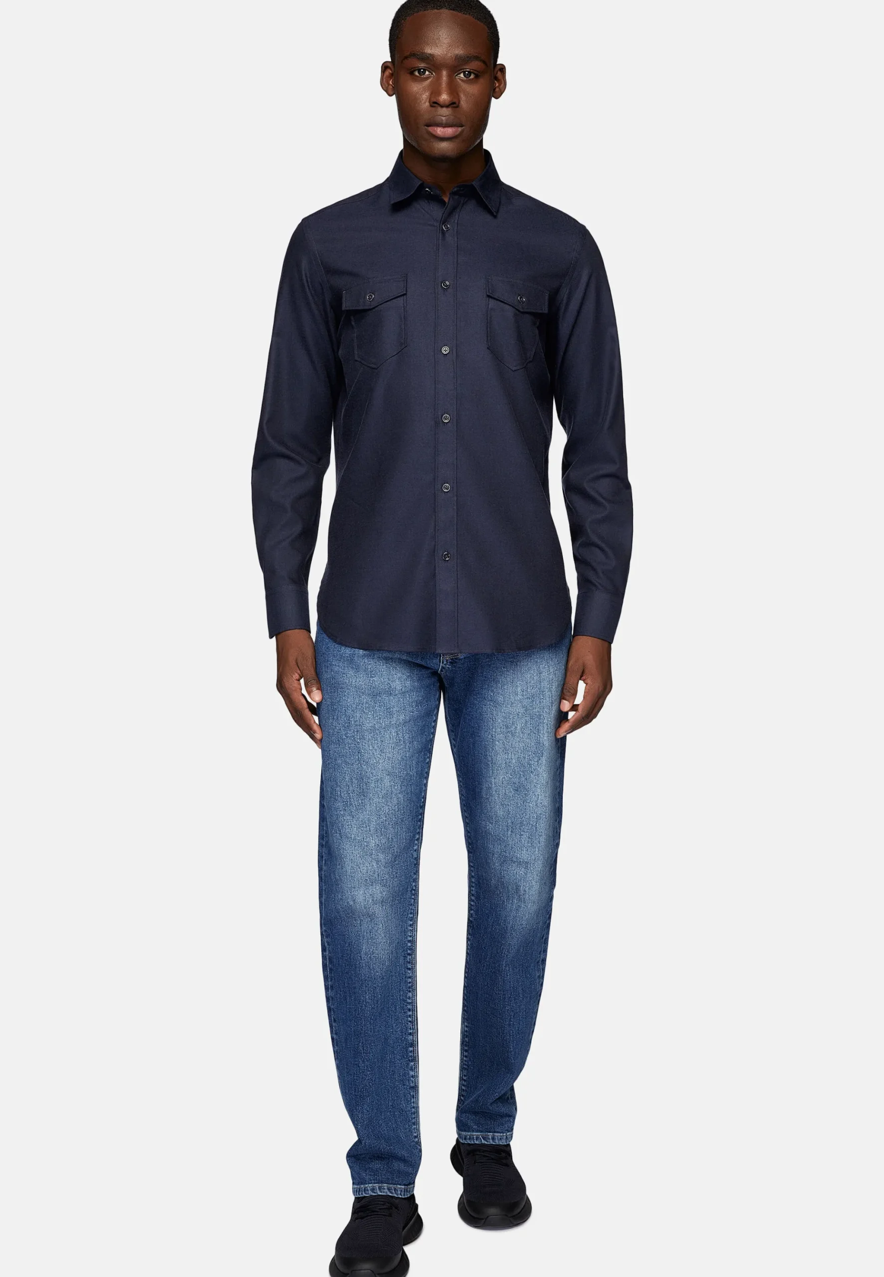 Chemise En Flanelle De Coton Tencel Regular Fit