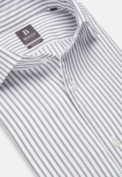 Chemise Rayée En Coton Dobby Regular Fit