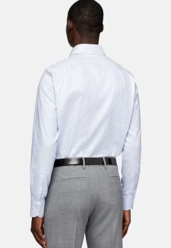 Chemise Rayée En Coton Dobby Regular Fit