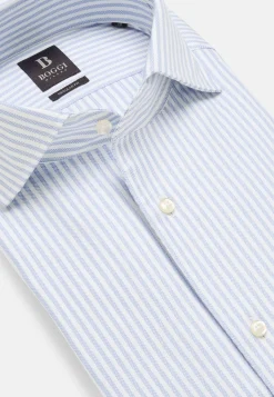 Chemise Rayée En Coton Dobby Regular Fit