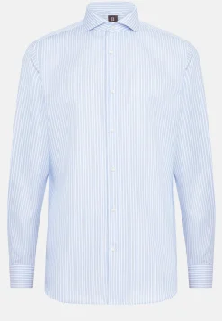 Chemise Rayée En Coton Dobby Regular Fit