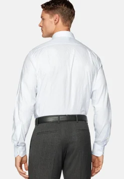 Chemise Rayée En Coton Dobby Regular Fit