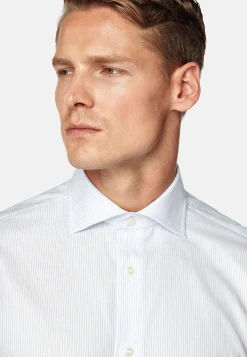 Chemise Rayée En Coton Dobby Regular Fit