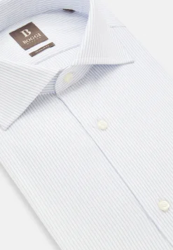 Chemise Rayée En Coton Dobby Regular Fit