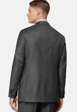 Costume Anthracite À Fines Rayures En Pure Laine