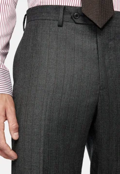 Costume Anthracite À Fines Rayures En Pure Laine