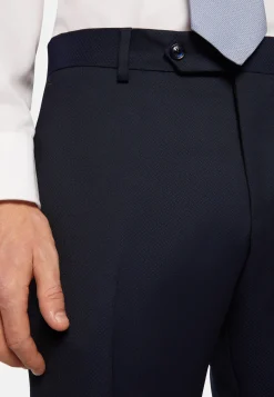 Costume Bleu Marine À Micromotif En Pure Laine