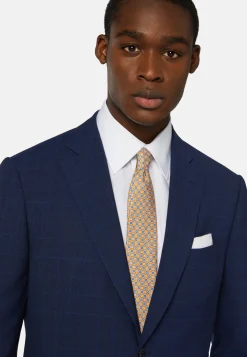 Costume Bleu Marine Prince-De-Galles En Laine Super 130